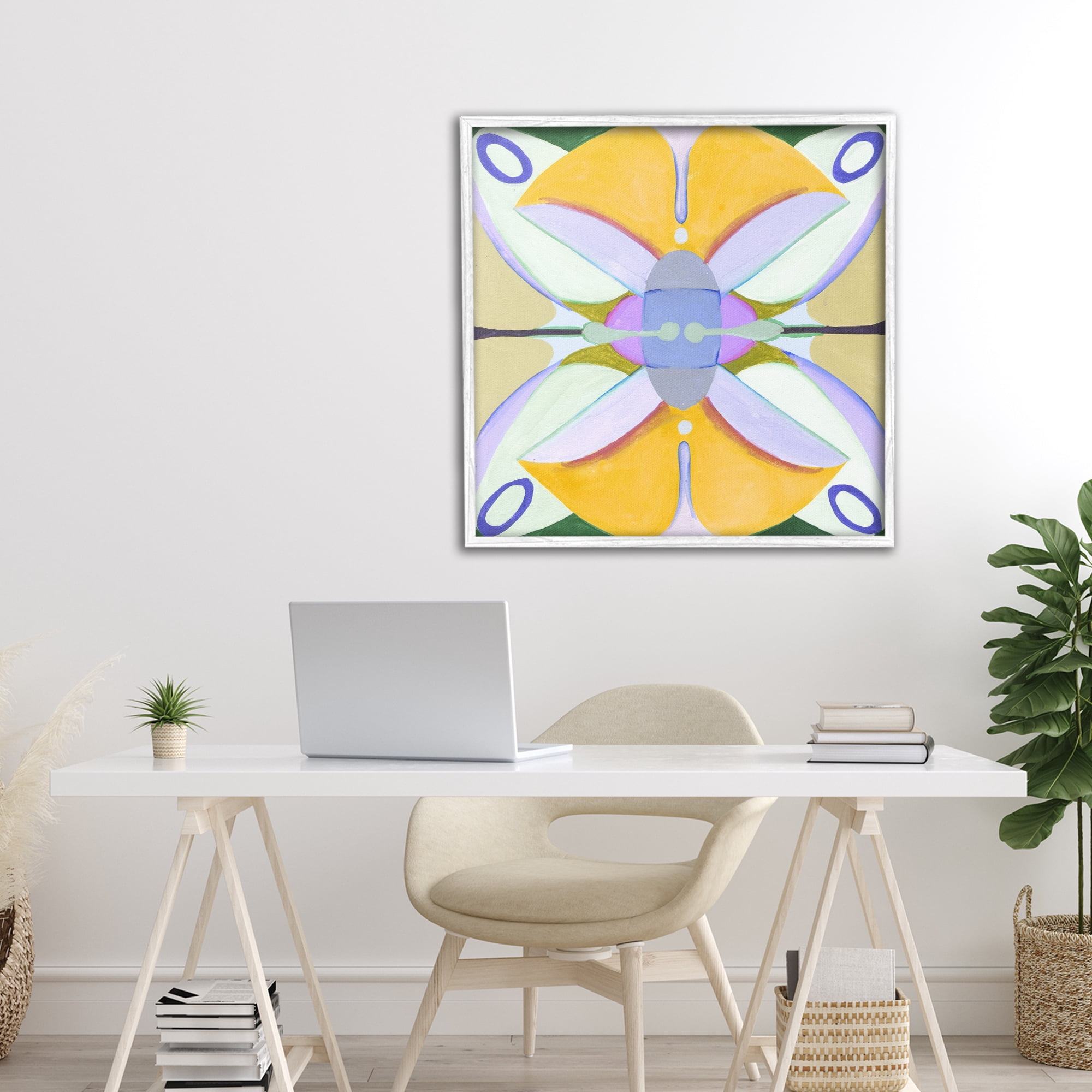 Stupell Industries Warm Revival Kaleidoscope White Framed Giclee Art, design by Melissa Wang