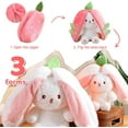 thumbnail image 3 of Easter Stuffed Bunny, Bunny Stuffed Animal Plush,Reversible Carrot Strawberry Bunny Plush with Zipper, Bunny Pillow Decoration, Cute Bunny Plushie Birthday Gift for Boys Girls,25CM/10inch, 3 of 8