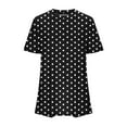 thumbnail image 5 of XUNKUSGA Womens Blouses Polka Dot Boho T-shirt Oversized Round Neck Tops Light Breathable Summer Outfits 2025, 5 of 5