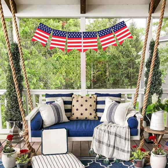 Big Sale! Independence Day Linen Flag Party Decorations, Flags and Linen Banners for Nationalistic Celebrations, 4th of July and Memorial Day Events