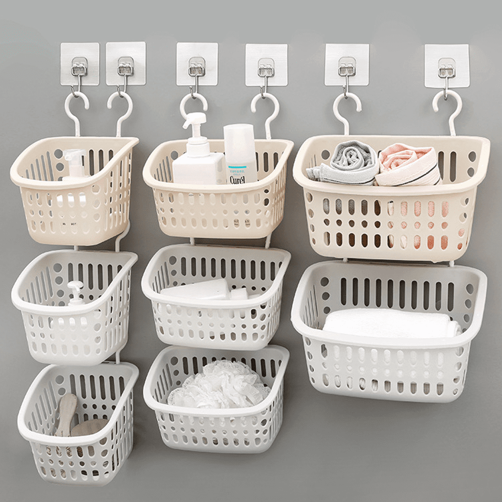 Douceur d'Intérieur - Plastic Hanging Shower Basket 24 x 9.5 x 25.6 cm White