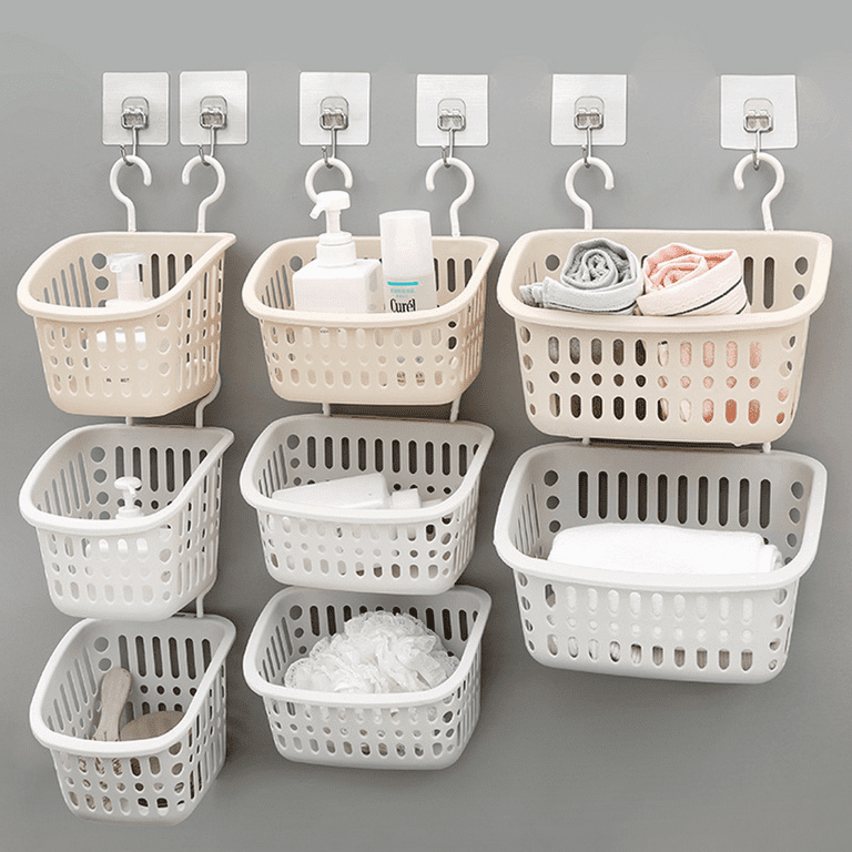 Plastic Hanging Shower Caddy Basket,Connecting Organizer Storage  Basket,with Hook 