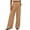 Khaki, variant on TEAJOPSUU Womens High Waist Wide Leg Pants Wide Waistband Pleated Trousers with Pockets Business Casual Work Office Wear Burgundy