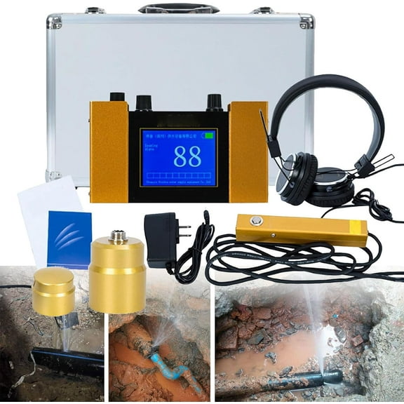 Water Leak Geophone Sensor, 4M Depth Electric Underground Water Leak detectors Equipment, Indoor and Outdoor Leak Detection with Headset, 1-4 Gear Adjustable, Water Leak Detection