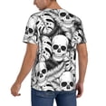 thumbnail image 5 of Haiem Hip Hop Hipster Baseball Jersey Button Down Shirts Sports Uniforms Men Women Jersey(Skull and palm leaves,4X-Large), 5 of 9