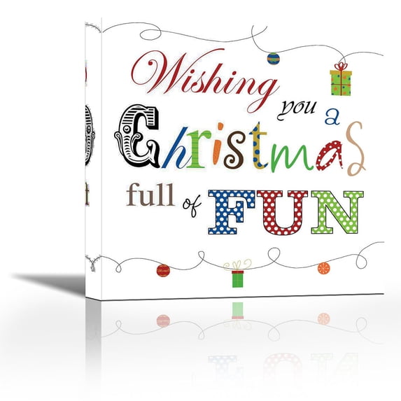 Christmas Full of Fun - Contemporary Fine Art Giclee on Canvas Gallery Wrap - wall décor - Art painting - 27 x 27 Inch - Ready to Hang