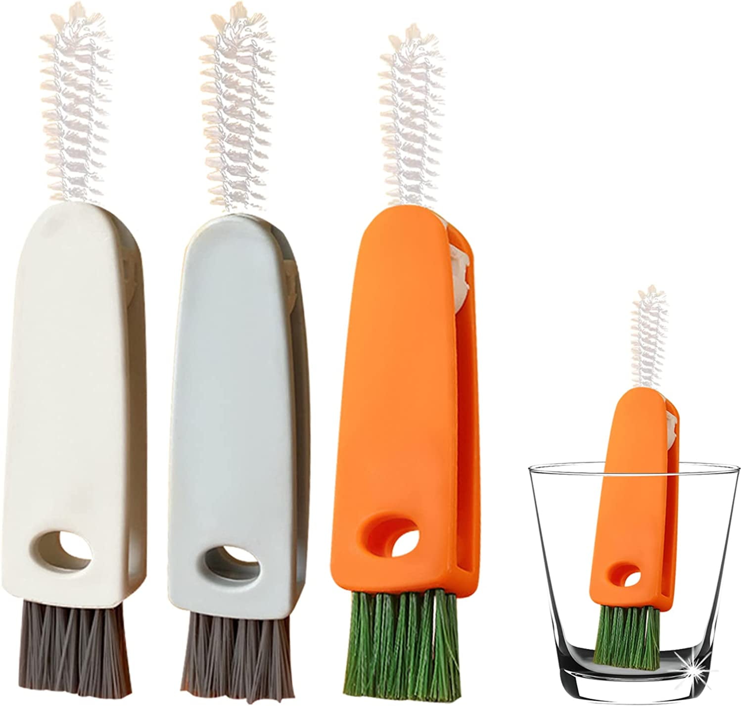 kitchen 3 In 1 Multifunctional Cleaning Cup Brush Long Handle Carrot Water  Bottle Cleaning Brush in 2023