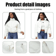 thumbnail image 6 of Women's white Cropped Puffer Jacket Fashion Winter Warm Quilted Coat, 6 of 7