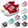 thumbnail image 3 of gakvbuo Baby Girls Boys Canvas Baby Sneakers Infant Shoes Soft Sole High-Top Ankle Infant First Walkers Crib Shoes, 3 of 5