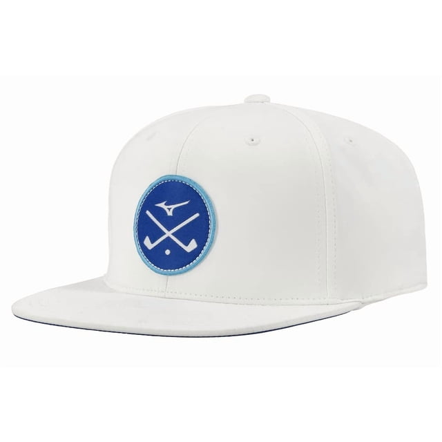 Gorra de golf Mizuno Crossed Clubs Snapback para mujer, color blanco
