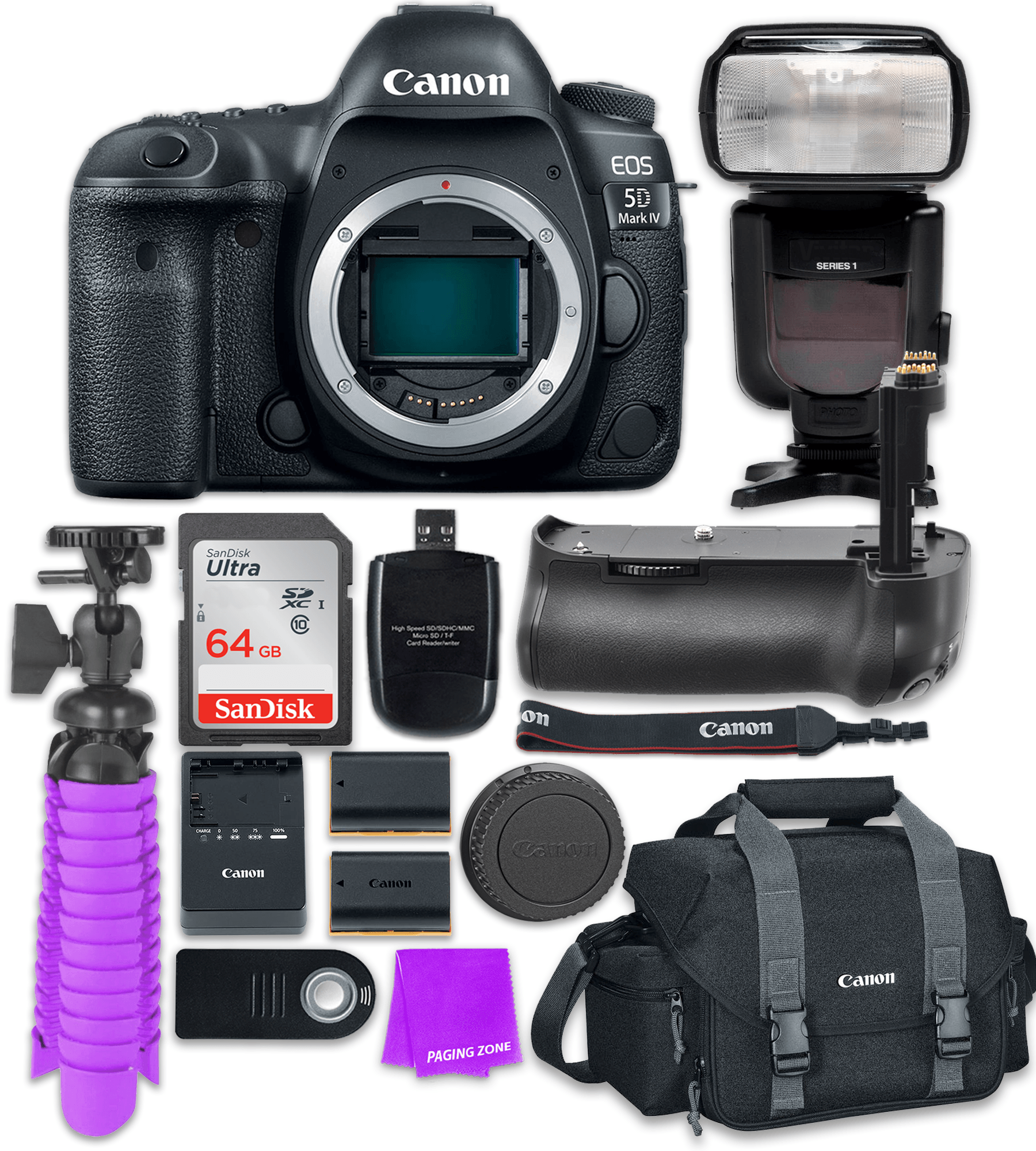 Canon EOS 5D Mark IV Digital SLR Camera (Body) + Accessory Bundle
