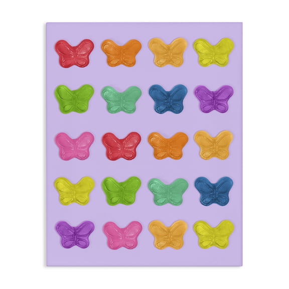 Stupell Industries Colorful Butterflies on Lilac Canvas Wall Art, design by LISH Creative