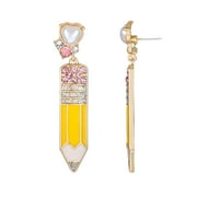 Packed Party Goldtone Pencils Down Earrings, Female, 1 Pair