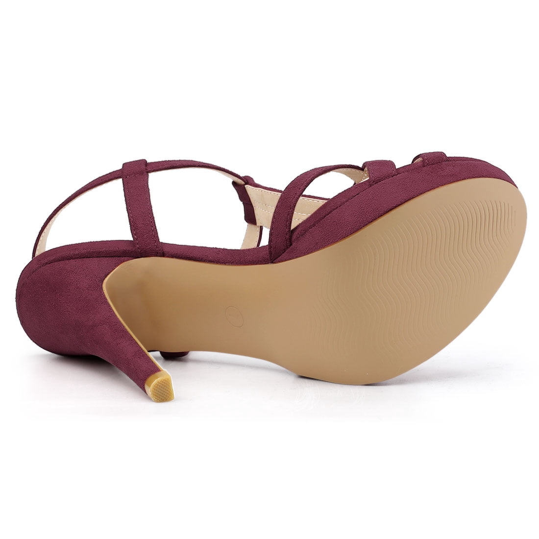 DARING DIVA Women's Slingback Stiletto Heel Sandals Burgundy US 9/UK 7/EU 40