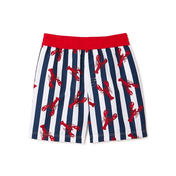 Wonder Nation Toddler Boys’ Striped Swim Shorts, UPF 50+ 12M5T