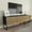 Black Oud, variant on Parla 60'' Modern TV Stand Wood Console Table Entertainment Unit with Metal Leg for 70'' TVs Black Oud Finish