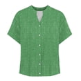 thumbnail image 4 of Camisetas Casuales de Manga Corta con Cuello en V Impreso Botón de Verano Suelto Y de Moda, 4 of 5