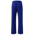 thumbnail image 5 of Women's cotton and linen leggings, high-waisted, casual, loose-fitting, straight-leg with pockets., 5 of 8