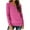 Hot Pink#01, variant on Long Sleeve Shirts for Women Oversized Crewneck Slim Base Layer T Shirt Top Womens Casual Solid Plus Size Round Neck Loose Fits Comfy Cozy Basic Tee Shirt Fall Spring Clothes