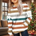 thumbnail image 2 of KyCheLot Girls Loose Sweatshirt Casual Stripe Printed with Pocket Lightweight Comfort Oversized Hoodies 4-14 Years, 2 of 5