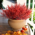 thumbnail image 3 of RECUTMS Faux Greenery Fake Lavender Fall Plants Fade Resistant Outdoor Flowers Faux Autumn Plants Fake Flowers Bulk Artificial Greenery Porch Fall Party Decor (Wine Red), 3 of 10