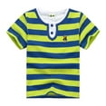 thumbnail image 1 of Hiiyo T-Shirt Rayé à Manches Courtes Col Rond pour Petits Garçons, Tailles 2-12, 1 of 3