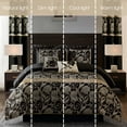 thumbnail image 6 of Nanshing Renee 9 Piece Traditional Floral Comforter Set, Black Gold, Queen, 6 of 6