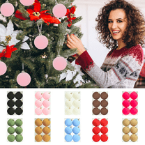 Vintage Christmas Decor Velvet Balls Ornaments 6pcs 2.36-Inch For Birthday Party Christmas Tree Shower First Christmas Decorations