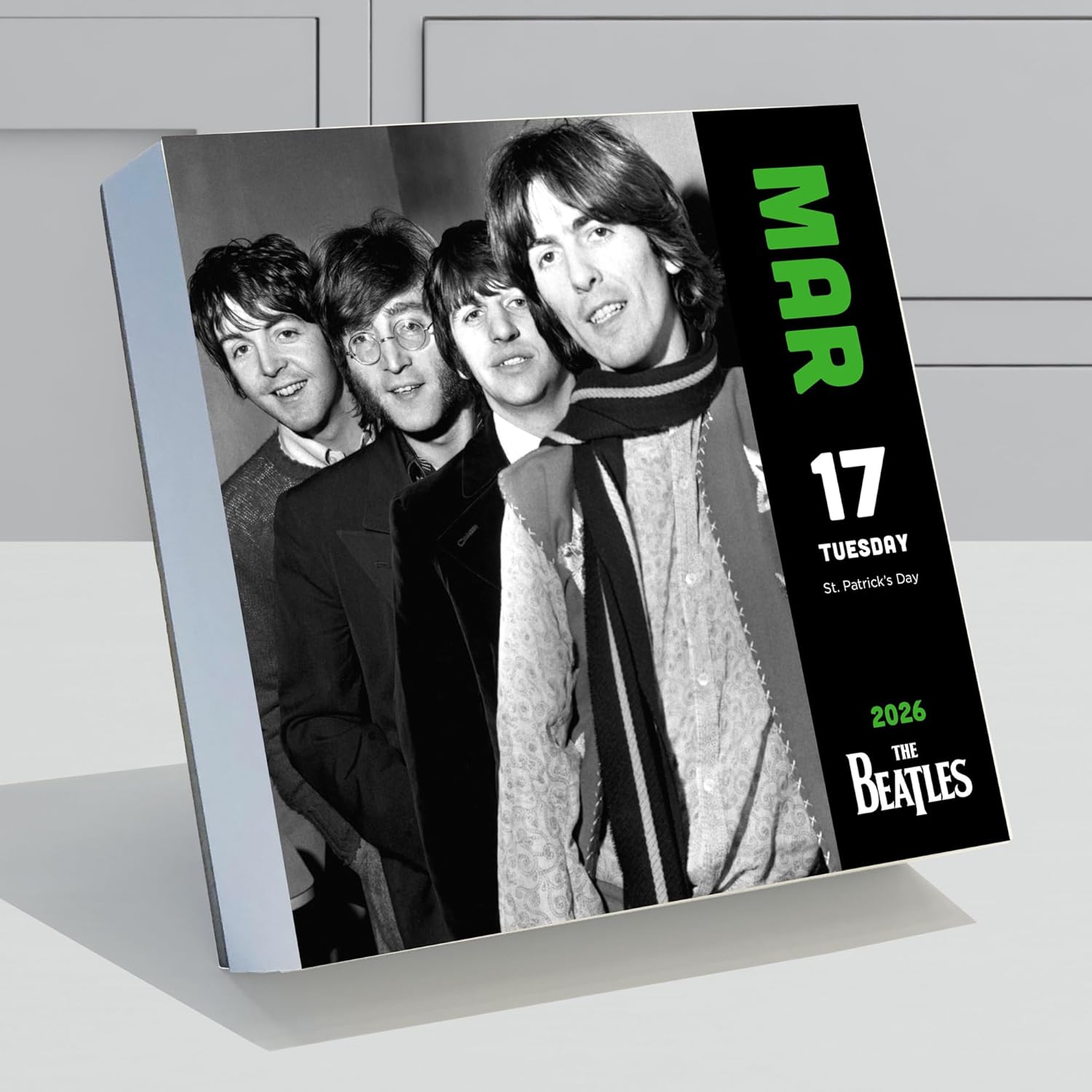 2026 The Beatles Daily Desktop Calendar - Home and Office Organization - Small Desk Calendar 2026 with Full-Color Tear-Off Pages and Standing Cardboard Easel - 5.25in x 5.25in