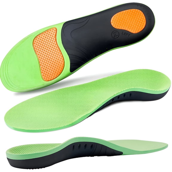 TELOLY Plantar Fasciitis Relief Insoles,Arch Support Insoles for Flat Feet,Work Boot Insoles,High Arch Insoles,Memory Foam Arch Support Inserts for Men & Women,Orthotic Insoles for Standing All Day