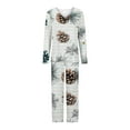 thumbnail image 5 of RKSTN Ensembles de Pyjama pour Femmes, Imprimé de Noël, Col en V, Haut Long Décontracté, Pantalon, Ensemble de Pyjama, Pyjamas Doux et Confortables, 5 of 5