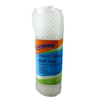 Dependable Industries Inc. Essentials Velvet Grass Bathmat Textured Spa Quality Foot Scrubber Bathroom Tub & Bath Mat Anti-Slip 24.5" x 13.5" Clear