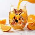 thumbnail image 5 of Halloween Transparent Glass Cup, Halloween Artisan Glassware, Cute Clear Ghost Pumpkin Printed Tumbler, for Fall Party Home Decor, 5 of 7