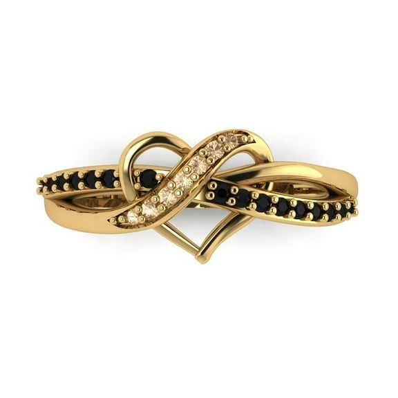 Solitaire with Accents Engagement Ring for Women - 0.22ct Yellow Moissanite in 18K Yellow Gold Promise Ring