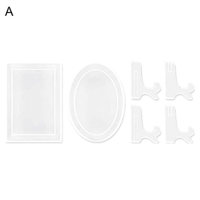 juego de moldes de epoxi resistentes al desgaste, flexibles, resistentes al calor, fáciles de quitar, para marcos de fotos, suministros para el hogar, ahf, blanco, A