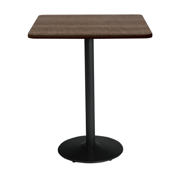 KFI Studios Mode 3.5' Square Bistro Table, Studio Teak, Black Base