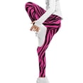 thumbnail image 4 of COEQINE Zebra Stripes Dark Pink Girls Sport Leggings Buttery Soft Yoga Legging High Waist Yoga Pants for Jogging Gym, for 4-5 Years Kids Girls, 4 of 7