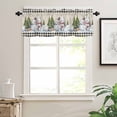 thumbnail image 7 of Winter Snowman Bear Kitchen Curtains and Valances Set, Christmas Tree Snowflakes Vintage Plaid Rod Pocket Window Valance Window Curtain Panels for Living Room Bedroom Laundry, 27.5x36in, 3 Pieces, 7 of 7