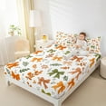 thumbnail image 4 of Manfei Orange Retro Bowknot Twin Sheet Sets, Autumn Leaf Plant Twin Fitted Sheet, Princess Style Flat Sheet, Luxury Bedroom Decor, 3 Pieces, 4 of 7