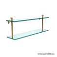 thumbnail image 3 of Foxtrot Collection Two Tiered Glass Shelf - Satin Chrome / 22 Inch, 3 of 5