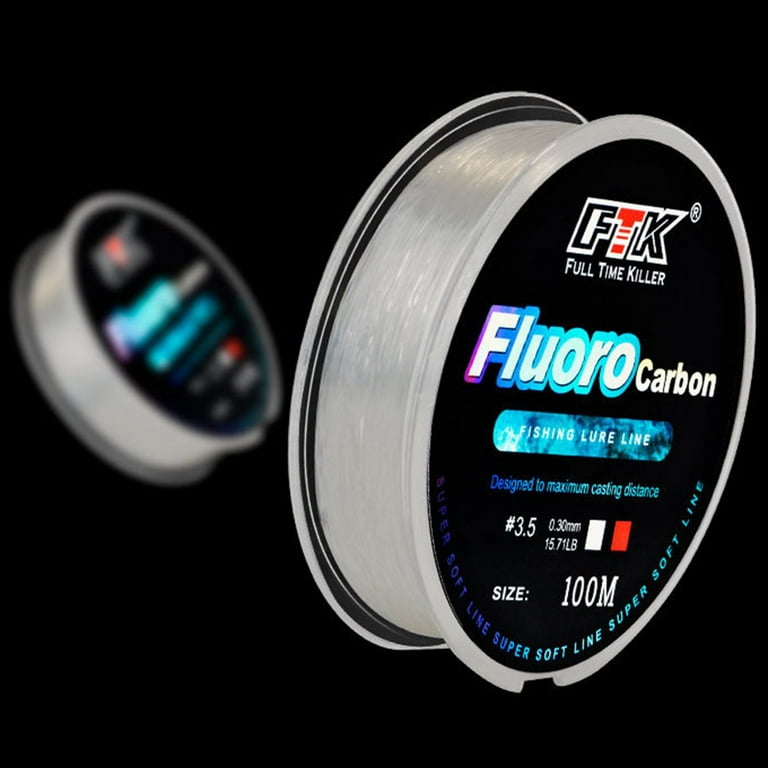 100M Fluorocarbon Fishing Lure Line 4.13-34.32LB Carbon Fiber Leader Soft  Line 