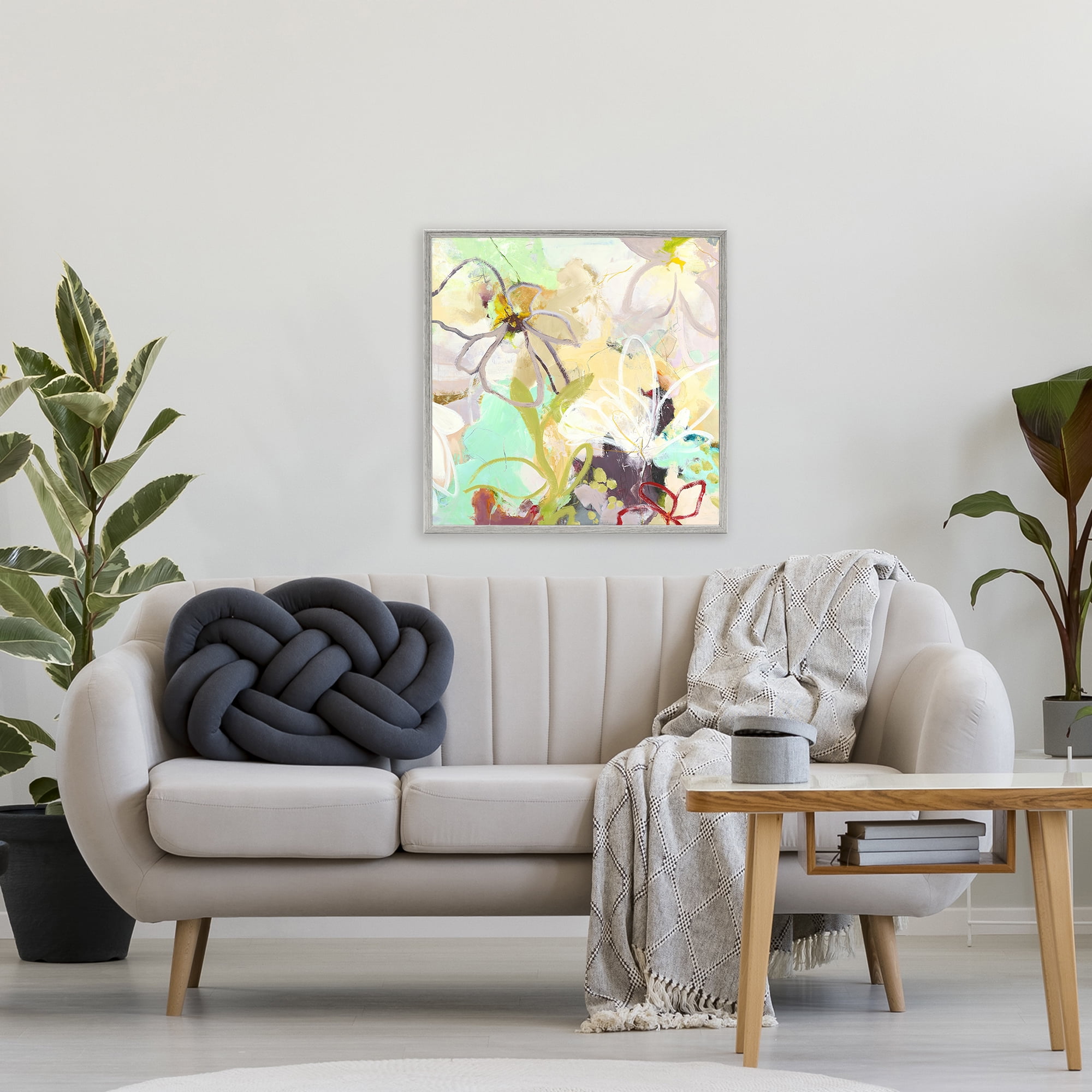 Last Days Of Spring Abstract Gray Framed Giclee Art, design by Design Fabrikken