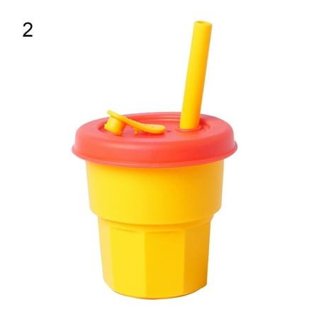 

Meizhencang 1 Set 300ML/400ML Water Cup Flexible Heat-resistant Silicone Unbreakable Straw Tumbler Jug for Home