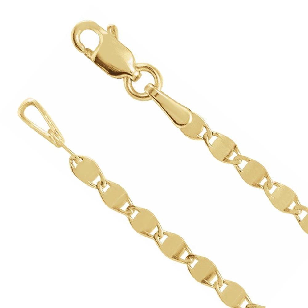 2.7mm 14K Yellow Gold Fancy Mirror Link 