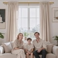 thumbnail image 4 of Brass Double Curtain Rod, Warm Gold Long Dual Curtain Rods for Windows 84 to 120 Inch, 1 Inch Adjustable Heavy Duty Spliced Double Rod, Pro-Plating Process, Aluminium Finials, 4 of 8
