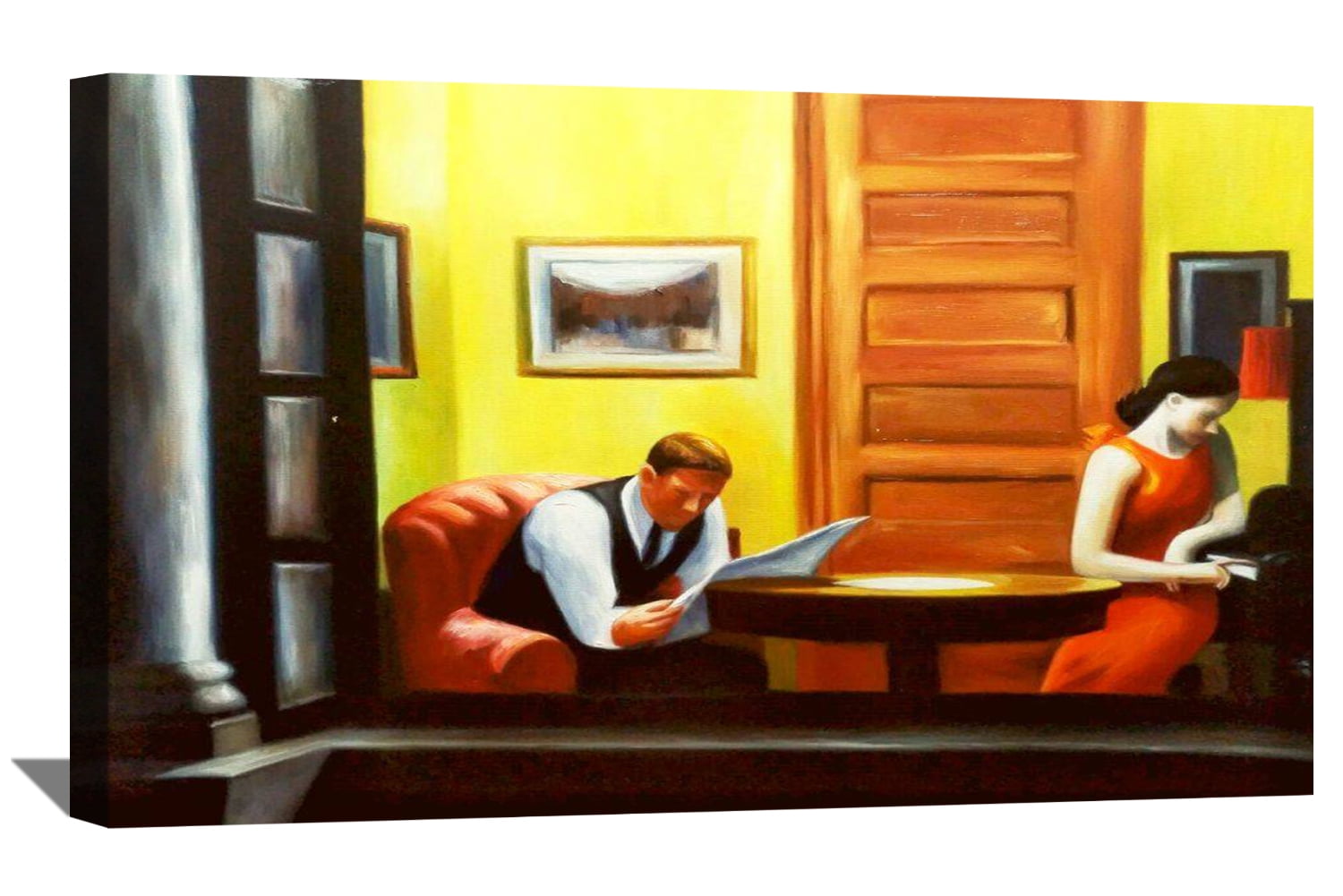 Edward Hopper Painting Art Print Room In New York Canvas Art Framed Wall Art