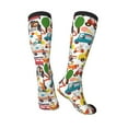 thumbnail image 5 of Lsque Transports with Animals Printed Crew Socks Men's Women's LightWeight Thin Casual Calf Socks ,Knee High Socks,Cotton Socks, 5 of 9