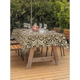 thumbnail image 2 of Traditional Morocco Outdoor Tablecloth - 60x102 Inch Rectangle Dining Table Cover, Vintage Abstract Geometric Art Brown Waterproof Outdoor Table Cloth with Umbrella Hole & Zipper for Picnic/Patio, 2 of 7