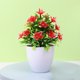 thumbnail image 4 of Bewildely Mini plantas artificiales, plantas, flores, bonsái, maceta falsa, apariencia vívida, jardín, hogar, mesa, oficina, accesorios de fotografía Flores artificiales Rojo Bewildely HA084016-01, 4 of 6