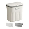 thumbnail image 1 of Hanging Waste Bin Kitchen Compost Bin with Sliding Lid Mountable Indoor Compost White 12L, 1 of 9